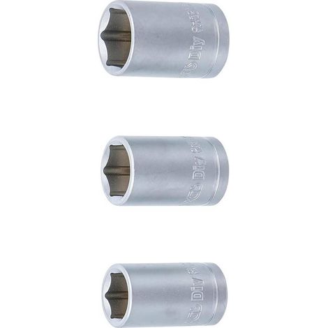 Jeu de Douilles 12,5 mm (1/2) 15-17-19 mm - 3 pcs - Acier Résistant et Pratique pour Mécanique - D-Work