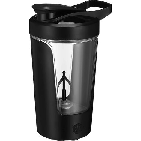 Gobelet mélangeur automatique, adapté aux boissons protéinées et au café, mélange en douceur, portable et rechargeable, noir, fabriqué en copolyester PP ABS, 500 ml. (1/2)