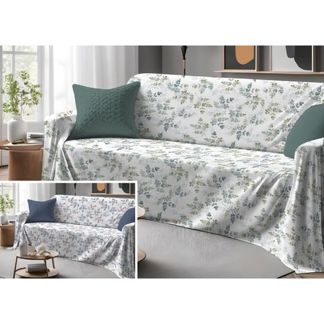 Telo Arredo Granfoulard Copritutto Salvadivano 100% Cotone Dis. Petalo, misuraSingolocoloreVerde