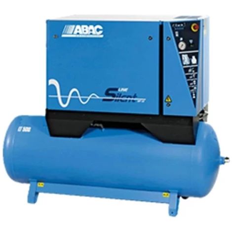 Abac – Compresseur d'air silencieux 7,5 CV 500 litres – Débit 53 m³/h – Pression 11 bar – Niveau sonore 68 dB(A) – Alimentation 400 V Tri (1/3)