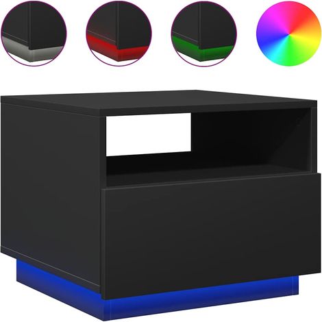 Maison Exclusive - Couchtisch mit LED-Leuchten Schwarz 50x49x40 c (1/5)