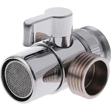 3-Wege-Handbrause-Umsteller, Duschadapter, Umsteller aus massivem Messing, verchromt, Dusch-Shampoo-Zubehör, Wasserhahn-Umsteller