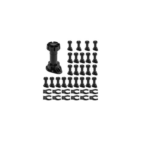 Tigrezy 24 Pièces Pieds D'Armoire Plastique,Pied de Meuble,Pied Réglable pour Meuble,Noir Pieds de Meuble Plastique (80mm-100mm) (1/5)