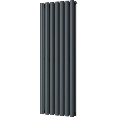 Omeara - Anthracite Designer Radiator H1200mm x W406mm Double Panel - Feet Included (1/4)