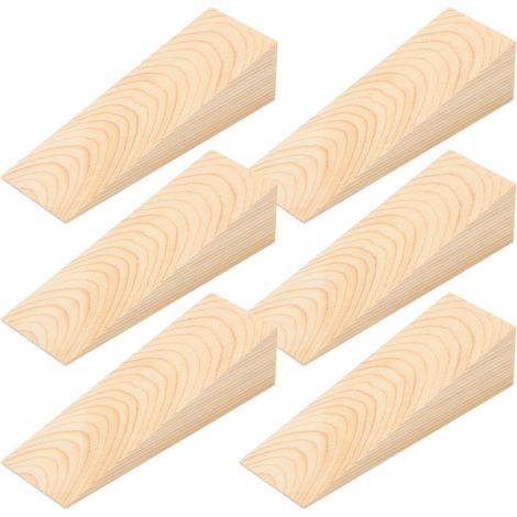 Cale de porte en bois Sdigv, lot de 4 cales antidérapantes en bois massif, robustes et durables. Lot de 6 grandes cales. (1/5)