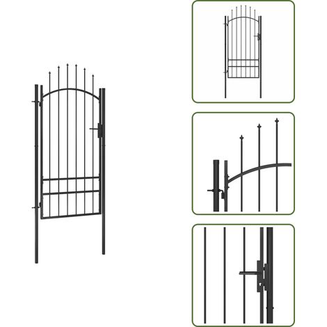 Puerta de jardín negra - vidaXL Puerta de jardín Woerden acero 1x2 m negro - Puerta de valla
