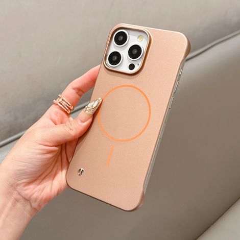 (iPhone 11 Pro Max Or) Coque de protection ultra-mince sans bordure, fabriquée en matériau PC rigide, antichoc magnétique. (1/5)