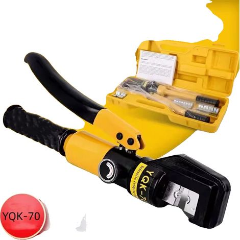 Outil de sertissage hydraulique, Pression maximale 10 tonnes, Plage de sertissage 4-70 mm², Course maximale 10 mm, Construction en acier haute résistance, Design convivial (1/5)
