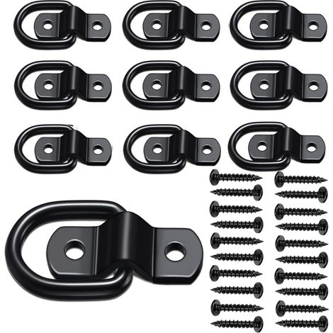 Ancre D - ring 1 / 4 "Heavy Duty remorque ancre boulon anneau 1200 LBS capacité remorque Carte Tour ancre support crochet kit pour SUV, RV, camping - car, Van voiture bateau moto montage de surface, N