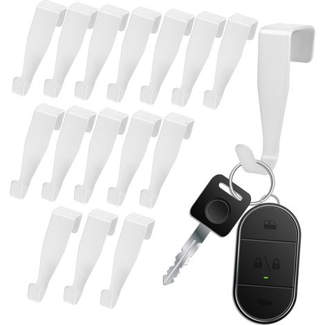 Lot de 16 crochets porte pour penderie, serviettes, douche, design élégant, acier (1/5)