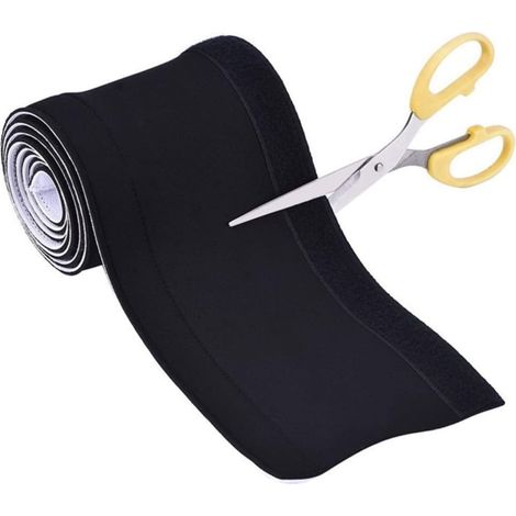 Gaine de Câble 2 Pièces 1m en Néoprène, Gestion Flexible des Cordons Découpable à Longueur Souhaitée, Ouvertures à Créer pour Fils, Noir, Protège les Câbles les Animaux (1/5)