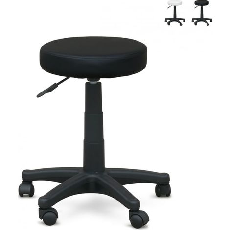 Taburete con ruedas esteticista manicura pedicura oculista tatuaje Speedy - Negro