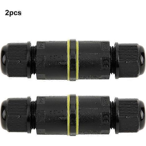 Boîtier de raccordement étanche IP68 3 broches pour câbles électriques extérieur, lot de 2 connecteurs de fil résistants à l'eau, accessoire de câblage robuste. (1/4)