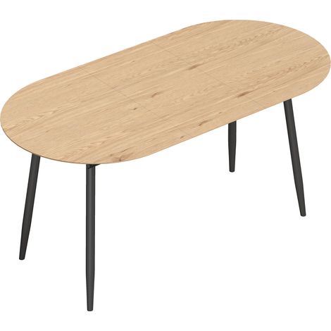 Table à manger extensible ovale pour 4 à 6 personnes - 120-160 cm, chêne - Table de cuisine avec bords arrondis - Pour salle à manger, famille - Design moderne et pratique (1/5)