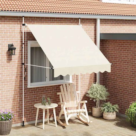 Auvent manuel rétractable 200 cm Crème (1/5)