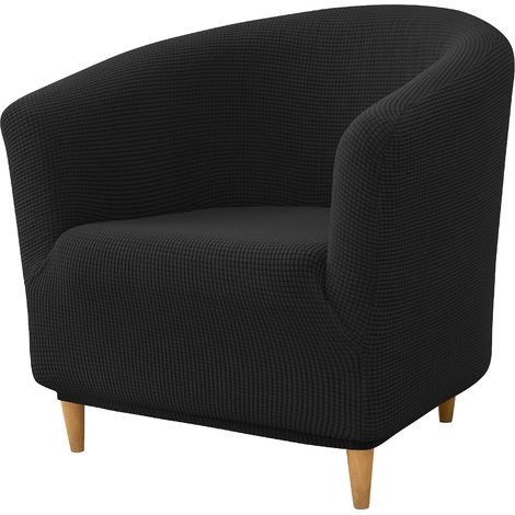Fodera monopezzo in morbido jacquard elasticizzato per poltrona e sedia a sdraio (nera) (1/3)