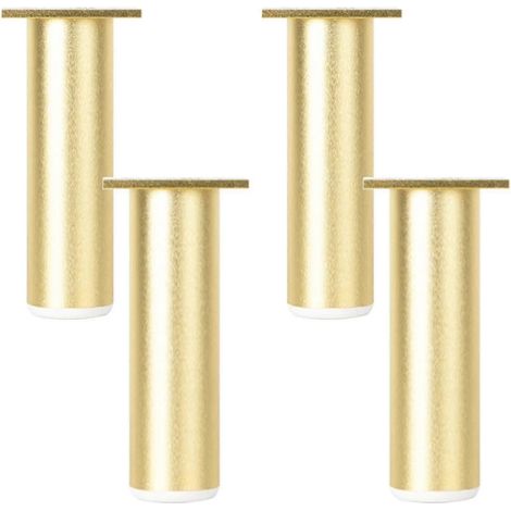 Pieds de meubles réglables dorés pour table basse ou canapé, base en aluminium anodisé avec patins antidérapants en PVC (1/5)