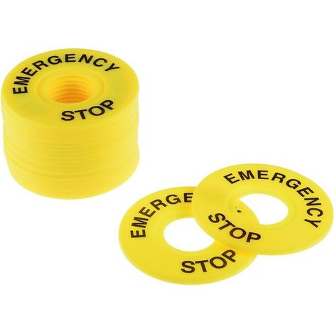Sourcingmap Lot de 20 panneaux d'arrêt d'urgence pour interrupteur à bouton poussoir Diamètre intérieur 22 mm (1/4)