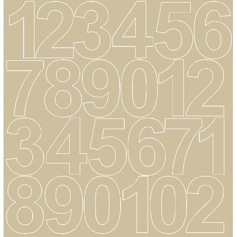 Adesivi numerici autoadesivi da 12 cm, beige lucidi