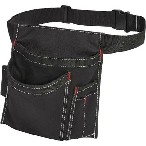 Sacoche de ceinture pour outils de jardin, poche pour outils de jardin, ceinture porte-outils, adulte, légère, noire (1/5)