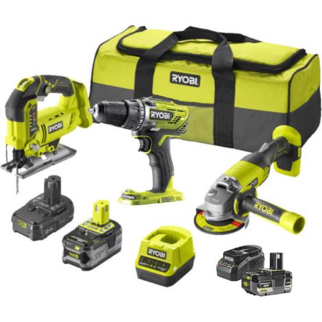 Pack RYOBI Combo 3 outils - 2 batteries 4,0Ah et batterie 2,0Ah - 2 chargeurs (1/4)