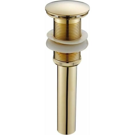 Bonde de lavabo pop up en acier inoxydable de qualité supérieure et laiton sans trop-plein. (1/4)