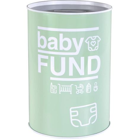 FISURA - Originale salvadanaio con messaggio.Grande salvadanaio in acciaio per adulti.Salvadanaio in peltro per regali. (Baby fund, blu) (1/4)