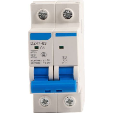 Miniatur-2-poliger Leitungsschutzschalter DZ47-63 6A 400VAC - Sicherheitsschalter (1/5)
