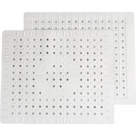 Juego de dos piezas en color blanco, protector de fregadero de cocina de goma antideslizante, resistente y duradero, fácil de limpiar pero sin bordes afilados.