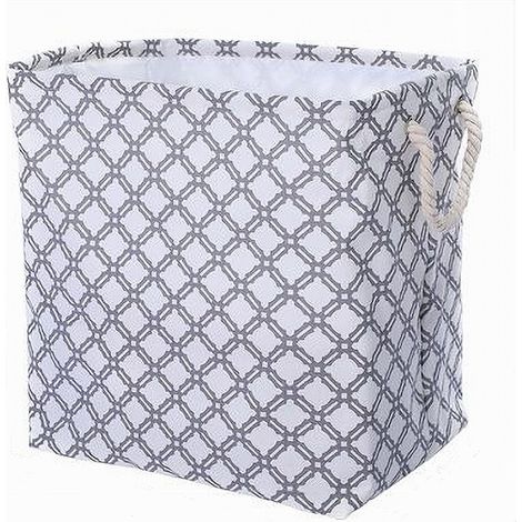TRADE SHOP - Cesto Contenitore Portabiancheria Bucato Manici Tessuto Grigio 47x33x42.5cm 79210 -