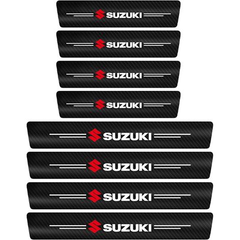 (Pour Suzuki,Type B) Autocollants de seuil de porte pour Suzuki Swift,Jimny,Vitara Accessoire : bande de protection en fibre de carbone pour coffre et pare-chocs arrière Protection anti-rayures (1/3)
