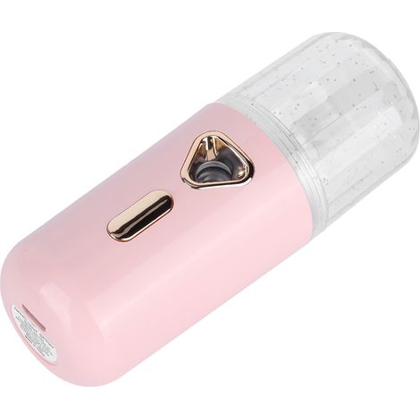 Mini humidificateur facial portable 30 ml, nano-atomisation, rechargeable par USB, brumisateur pour le visage, rose (1/5)