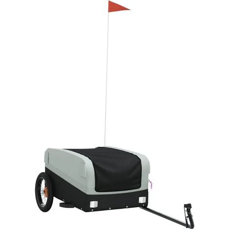 Remorque à vélo en fer noir et gris de 30 kg (1/5)