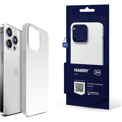 Funda MagCase de silicona resistente 3mk para Apple iPhone 14 Pro Max, color blanco. (1/5)
