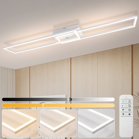 Plafonnier LED ZMH lampe de cuisine avec télécommande, design moderne, lampe de salon, 3 000 K – 6 500 K, lampe de chambre à coucher, éclairage de plafond géométrique 36 W ,pour salon (1/5)