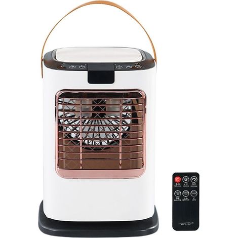 Tragbarer Klimaventilator mit kühlendem Nebel – 6 Geschwindigkeitsstufen, 7-farbige LED-Beleuchtung, 1300-ml-Wassertank, 12-Stunden-Timer, Fernbedienung, kleiner Luftkühler für Wohnzimmer, Schlafzimme (1/5)