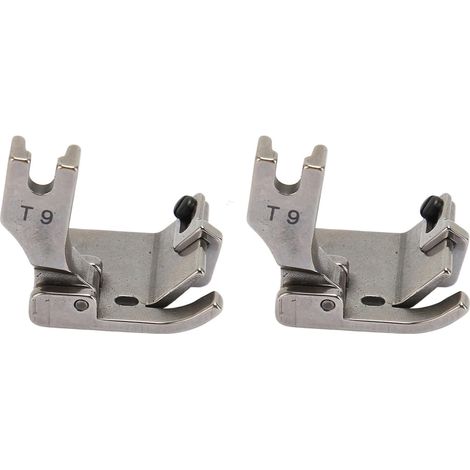 Pied-de-biche Universel 2 Pièces, Pieds De Machine à Coudre Plats Multifonctions en Acier Solide T9, Installation Facile, pour Remplacement (1/5)
