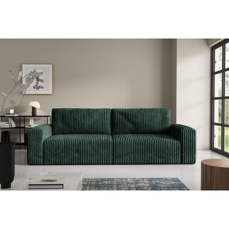 Sofa 3-Sitzer mit Schlaffunktion NATALIA in Stoff Tilia Grün