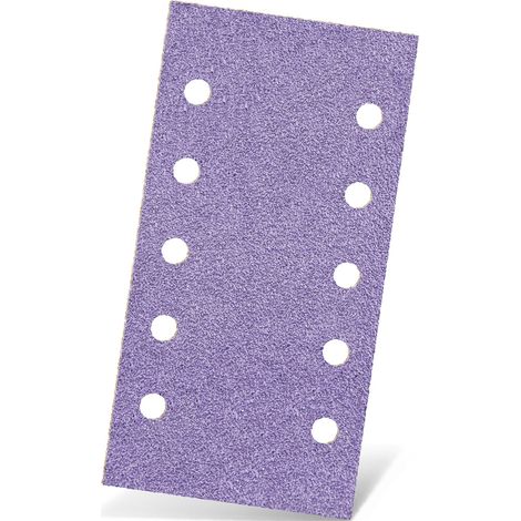 MENZER Purple HD Feuilles abrasives auto-agrippantes, 230 x 115 mm, 10 trous, p. Ponceuses vibrantes, Mix céramique (Lot de 50) G40 (1/5)