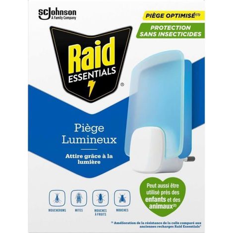 Raid Essentials Piège Lumineux-Piège Pour Insectes Volants-Sans Insecticides-1 Piège + 1 Recharge (1/5)