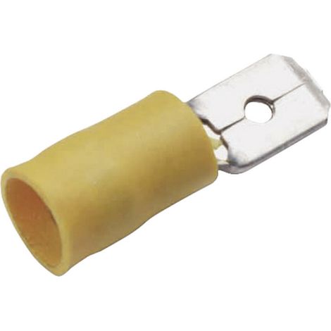 Cimco 180294 Flachstecker  Steckbreite: 6.3 mm Steckdicke: 0.8 mm 180 ° Teilisoliert Gelb 1 St.