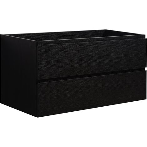 Meuble sous lavabo Angela 100cm - Badplaats - Noir bois - Armoir
