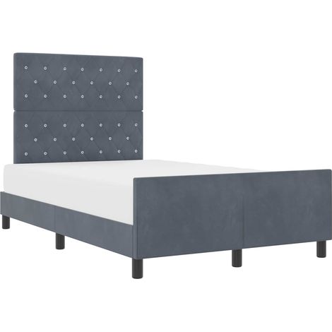 Maison Exclusive - Letto a molle con testiera Grigio scuro 120 x 200 cm Velluto (1/5)