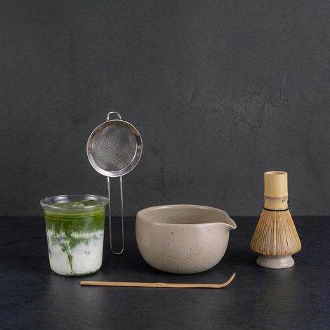 Kit Matcha 6 Pièces, Bol Matcha Japonais avec Bec Verseur (1/5)