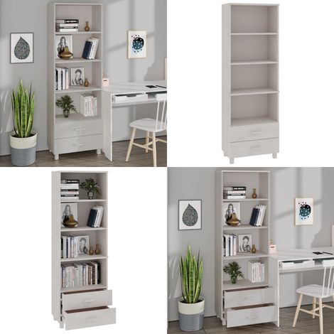 Buffet HAMAR Blanc 60x35x180 cm Bois de pin massif - Buffet - Meuble De Rangement - Armoire - Commode - Bois Massif - Home & Living (1/5)