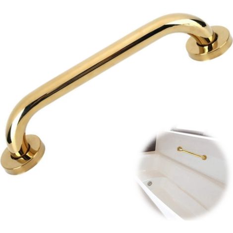 Barre de sécurité de Salle de Bain Dorée Main Courante Antidérapante Support de sécurité Antidérapant Porte-Serviettes pour Baignoire WC 30 cm