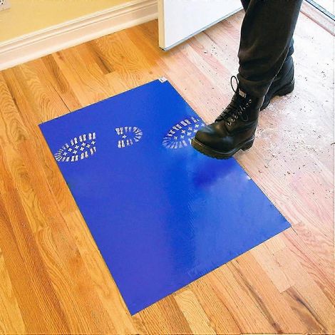 Tapis de sol adhésifs à 120 couches, tapis anti-poussière collant 45 cm x 90 cm (pour usage domestique/salle blanche/laboratoire/hôpital/construction) (1/4)