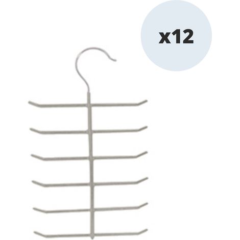 Juego de 12 perchas de acero plastificado antideslizantes MSV