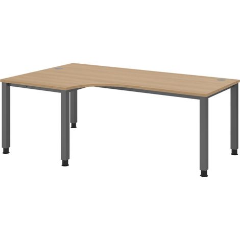 bümö Schreibtisch Serie-Q Gestell: Graphit Eckform: 200 x 120 cm
