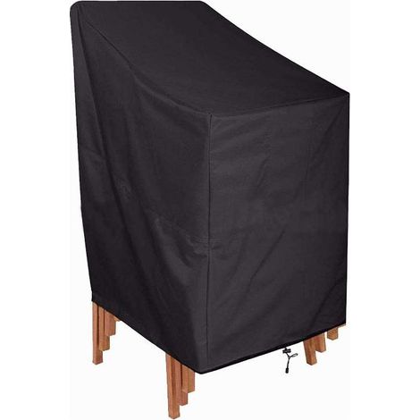 Housse Chaise Jardin Empilable Imperméable, Tissu Oxford Housse Chaise Extérieur pour chaises de Jardin et de Balcon, Coupe-Vent, Anti-UV Housse Fauteuil Jardin - 64x64x70/120 cm (1/5)